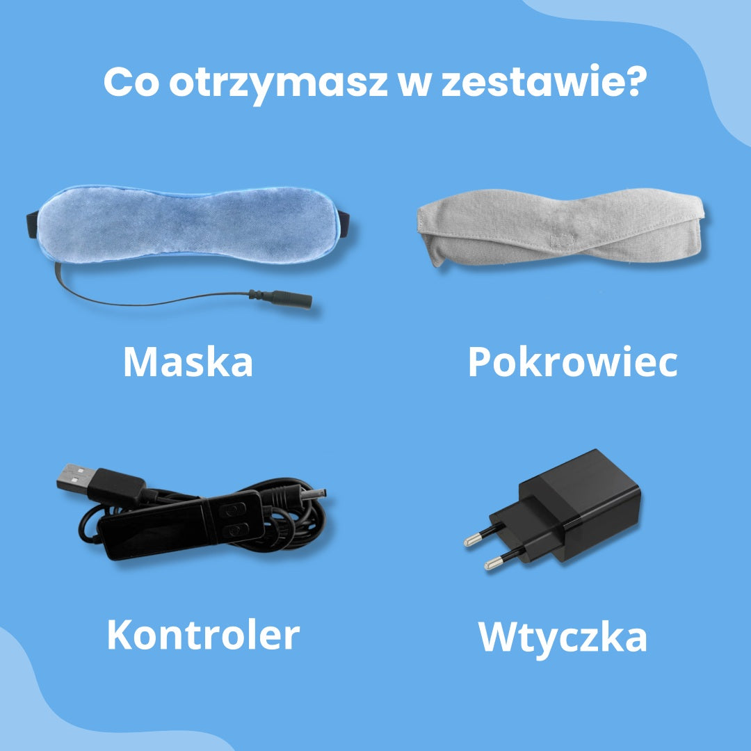 Podgrzewana maska na oczy worki i obrzęki pod oczami