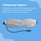 Pokrowiec i informacja o pielęgnacji podgrzewanej maski na oczy USB MediMask.